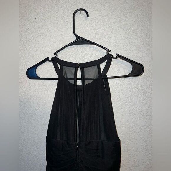 NWOT- David's Bridal Black Sleeveless Long Mesh Dress Illusion Neckline SIZE 10 - Picture 6 of 9